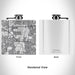 Rendered View of Carson California Map Engraving on 6oz Stainless Steel Flask in White