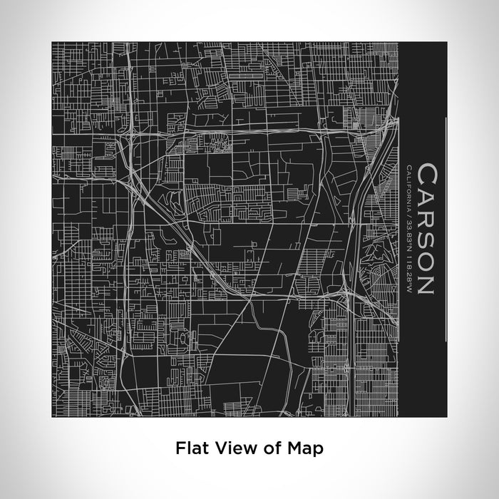 Rendered View of Carson California Map Engraving on 17oz Stainless Steel Insulated Tumbler in Black