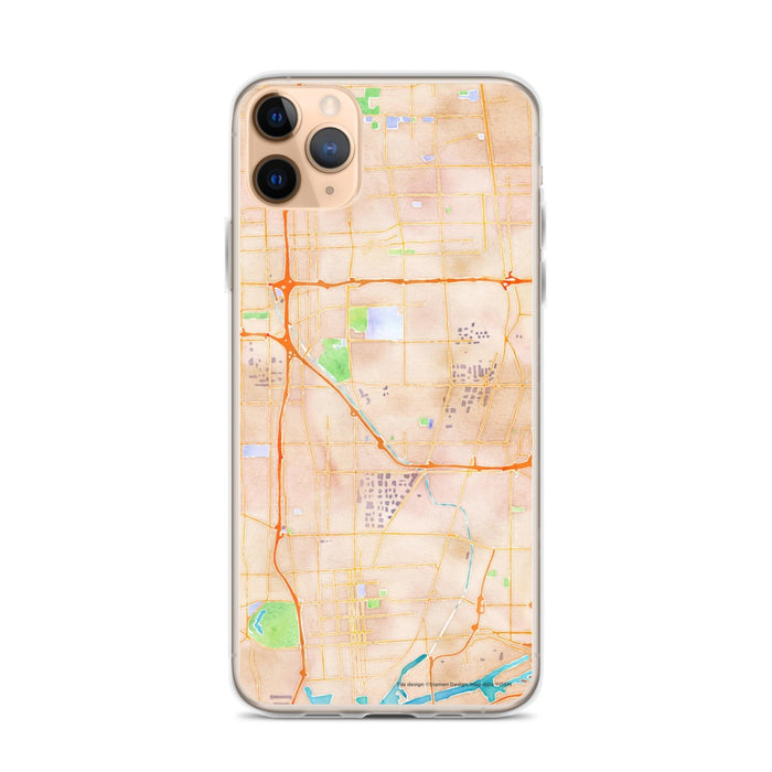 Custom iPhone 11 Pro Max Carson California Map Phone Case in Watercolor