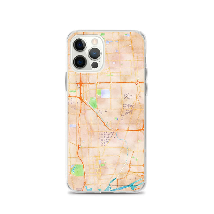 Custom iPhone 12 Pro Carson California Map Phone Case in Watercolor