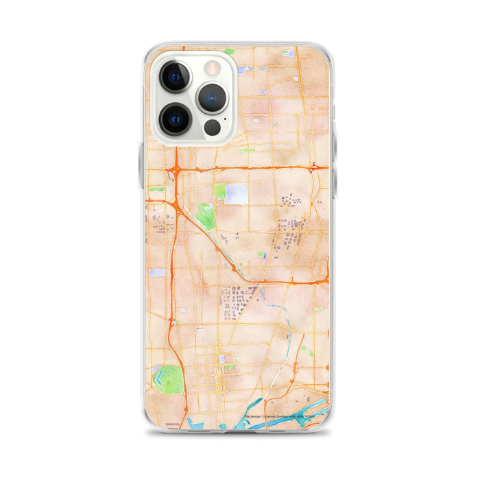 Custom iPhone 12 Pro Max Carson California Map Phone Case in Watercolor