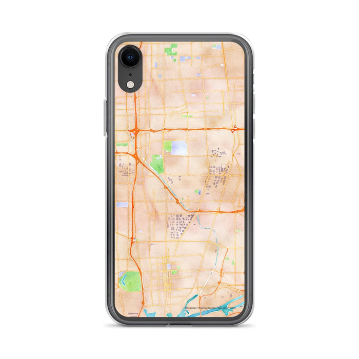 Custom iPhone XR Carson California Map Phone Case in Watercolor
