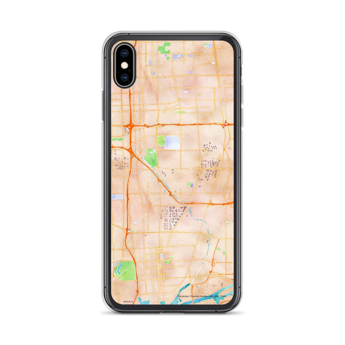 Custom iPhone XS Max Carson California Map Phone Case in Watercolor