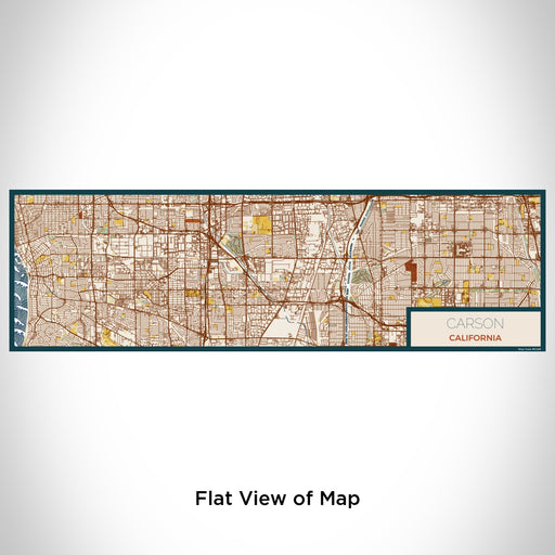 Flat View of Map Custom Carson California Map Enamel Mug in Woodblock