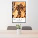 24x36 Carson City Nevada Map Print Portrait Orientation in Ember Style Behind 2 Chairs Table and Potted Plant