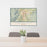 24x36 Carson City Nevada Map Print Lanscape Orientation in Woodblock Style Behind 2 Chairs Table and Potted Plant