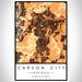 Carson City Nevada Map Print Portrait Orientation in Ember Style With Shaded Background