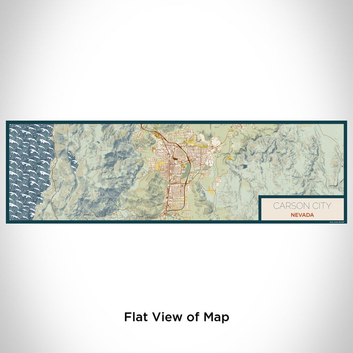 Flat View of Map Custom Carson City Nevada Map Enamel Mug in Woodblock