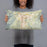 Person holding 20x12 Custom Carson City Nevada Map Throw Pillow in Woodblock