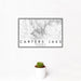 12x18 Carters Lake Georgia Map Print Landscape Orientation in Classic Style With Small Cactus Plant in White Planter