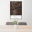 24x36 Carters Lake Georgia Map Print Portrait Orientation in Ember Style Behind 2 Chairs Table and Potted Plant