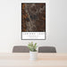 24x36 Carters Lake Georgia Map Print Portrait Orientation in Ember Style Behind 2 Chairs Table and Potted Plant