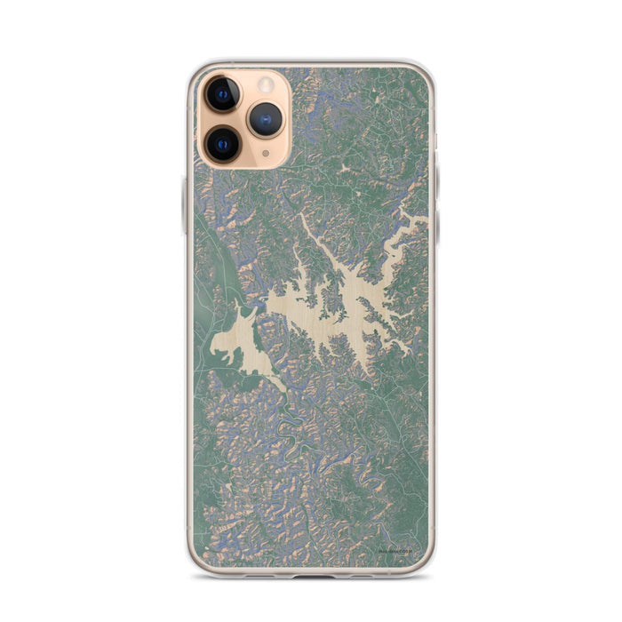 Custom iPhone 11 Pro Max Carters Lake Georgia Map Phone Case in Afternoon