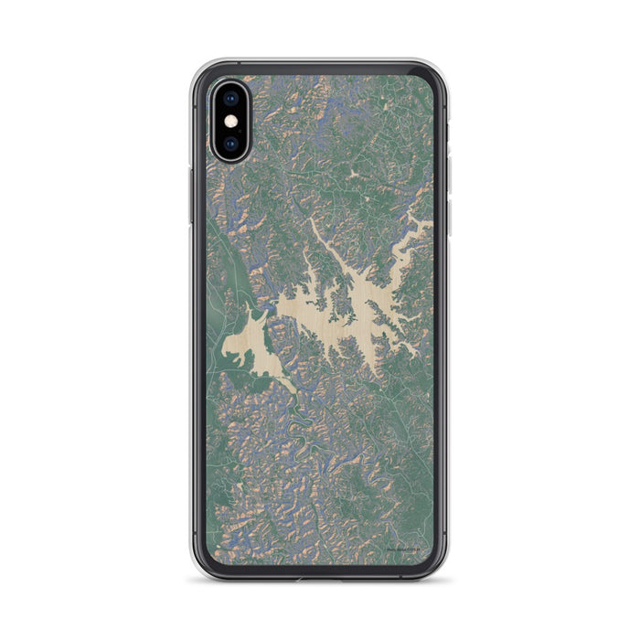Custom iPhone XS Max Carters Lake Georgia Map Phone Case in Afternoon