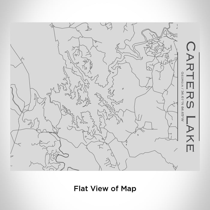 Rendered View of Carters Lake Georgia Map Engraving on 20oz Stainless Steel Insulated Bottle with Bamboo Top