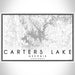 Carters Lake Georgia Map Print Landscape Orientation in Classic Style With Shaded Background