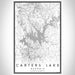 Carters Lake Georgia Map Print Portrait Orientation in Classic Style With Shaded Background