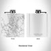 Rendered View of Carters Lake Georgia Map Engraving on 6oz Stainless Steel Flask in White