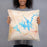 Person holding 18x18 Custom Carters Lake Georgia Map Throw Pillow in Watercolor