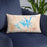 Custom Carters Lake Georgia Map Throw Pillow in Watercolor on Blue Colored Chair