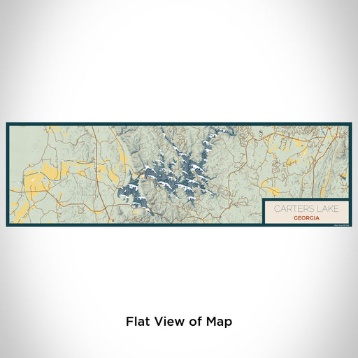 Flat View of Map Custom Carters Lake Georgia Map Enamel Mug in Woodblock