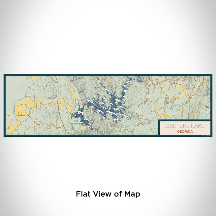Flat View of Map Custom Carters Lake Georgia Map Enamel Mug in Woodblock