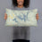Person holding 20x12 Custom Carters Lake Georgia Map Throw Pillow in Woodblock