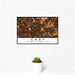 12x18 Cary North Carolina Map Print Landscape Orientation in Ember Style With Small Cactus Plant in White Planter