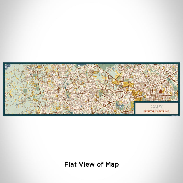 Flat View of Map Custom Cary North Carolina Map Enamel Mug in Woodblock