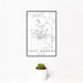 12x18 Casa Grande Arizona Map Print Portrait Orientation in Classic Style With Small Cactus Plant in White Planter