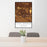 24x36 Casa Grande Arizona Map Print Portrait Orientation in Ember Style Behind 2 Chairs Table and Potted Plant