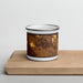 Front View Custom Casa Grande Arizona Map Enamel Mug in Ember on Cutting Board