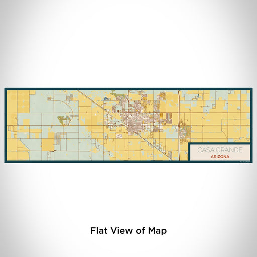 Flat View of Map Custom Casa Grande Arizona Map Enamel Mug in Woodblock