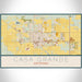 Casa Grande Arizona Map Print Landscape Orientation in Woodblock Style With Shaded Background