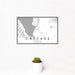 12x18 Cascade Idaho Map Print Landscape Orientation in Classic Style With Small Cactus Plant in White Planter