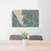 24x36 Cascade Idaho Map Print Lanscape Orientation in Afternoon Style Behind 2 Chairs Table and Potted Plant