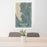 24x36 Cascade Idaho Map Print Portrait Orientation in Afternoon Style Behind 2 Chairs Table and Potted Plant
