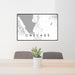 24x36 Cascade Idaho Map Print Lanscape Orientation in Classic Style Behind 2 Chairs Table and Potted Plant