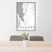 24x36 Cascade Idaho Map Print Portrait Orientation in Classic Style Behind 2 Chairs Table and Potted Plant