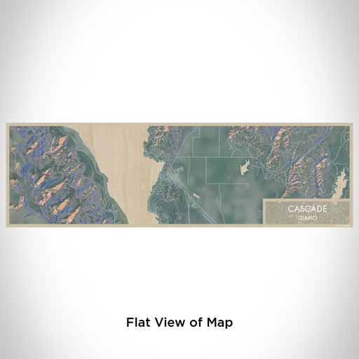 Flat View of Map Custom Cascade Idaho Map Enamel Mug in Afternoon
