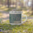 Right View Custom Cascade Idaho Map Enamel Mug in Afternoon on Grass With Trees in Background