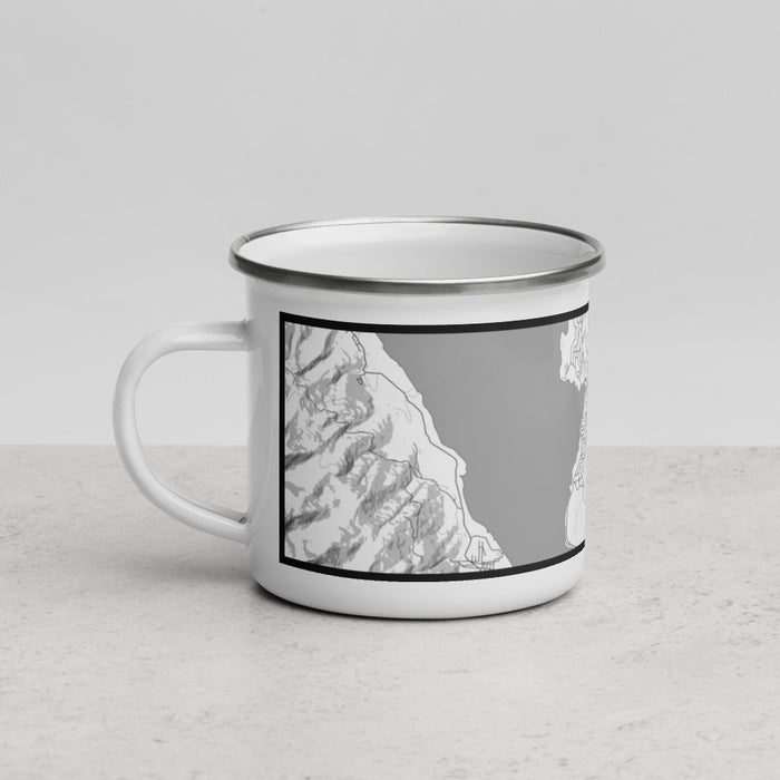 Left View Custom Cascade Idaho Map Enamel Mug in Classic