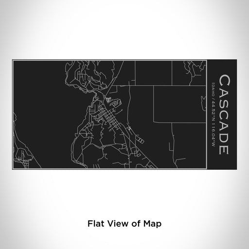 Rendered View of Cascade Idaho Map Engraving on 17oz Stainless Steel Insulated Cola Bottle in Black
