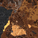 Cascade Idaho Map Print in Ember Style Zoomed In Close Up Showing Details