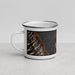 Left View Custom Cascade Idaho Map Enamel Mug in Ember