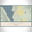 Cascade Idaho Map Print Landscape Orientation in Woodblock Style With Shaded Background