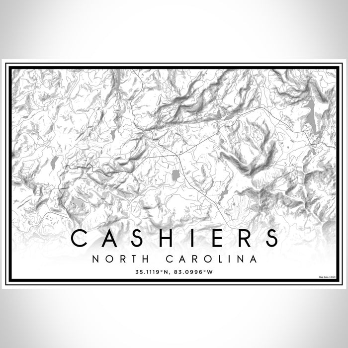 Cashiers - North Carolina Map Print in Classic โ JACE Maps