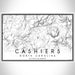 Cashiers North Carolina Map Print Landscape Orientation in Classic Style With Shaded Background