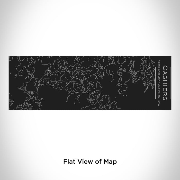 Rendered View of Cashiers North Carolina Map Engraving on 10oz Stainless Steel Insulated Cup with Sliding Lid in Black