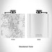 Rendered View of Cashiers North Carolina Map Engraving on 6oz Stainless Steel Flask in White